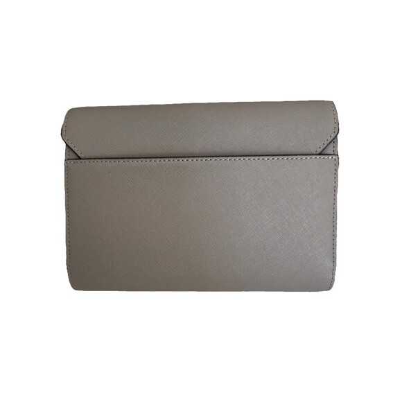 Tory Burch Robinson Leather Chain Wallet Shoulder Crossbody Bag Clutch Gray - Picture 2 of 12